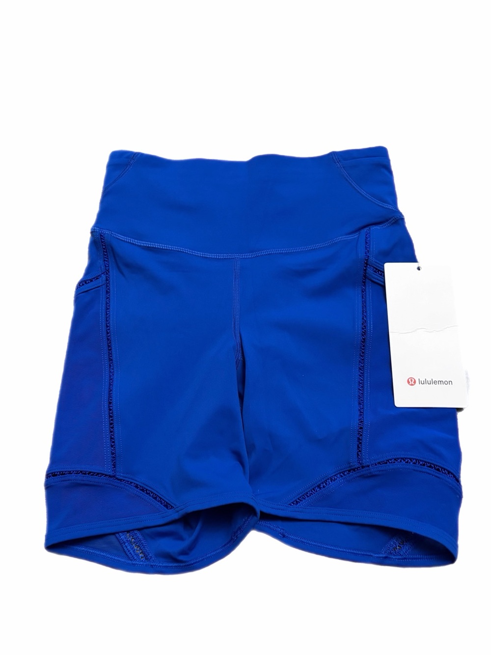 NWT Lululemon Fast & Free High-Rise Lace Trim Short 6" Pockets Galactic Cobalt 4